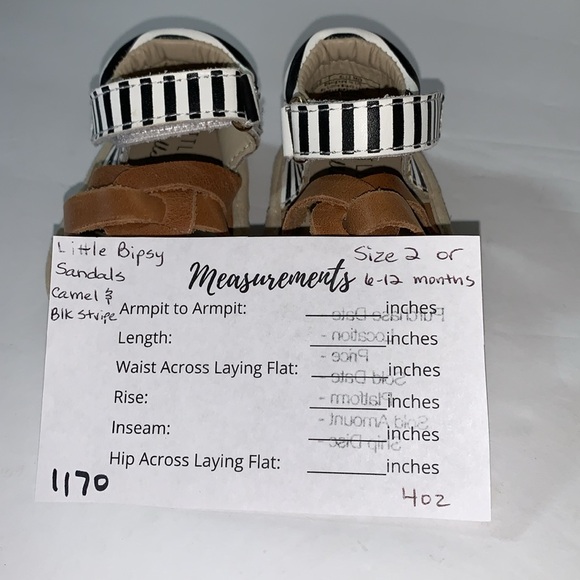 Little Bipsy Baylor Sandals - Camel & Black Stripe - Picture 10 of 10